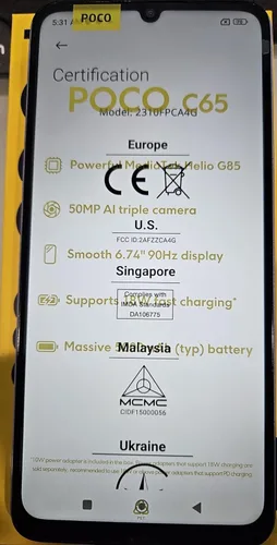 Poco C65 4G LTE GSM (128 GB + 6 GB) Cámara triple de 50 MP de 6.74 pulgadas Octa Core (Tmobile Mint Tello Global) Desbloqueado Global + (con
