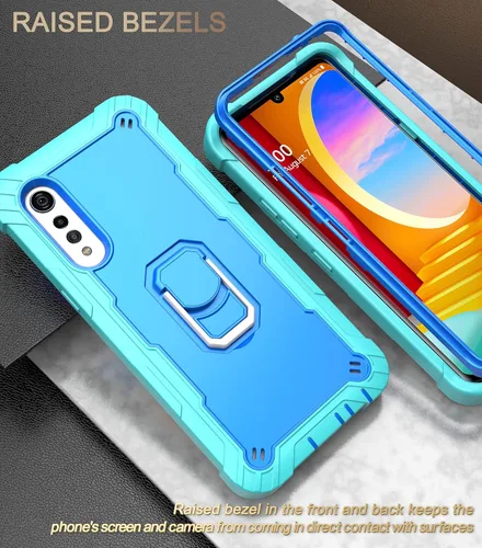 Miniatura 6 de Asuwish Funda para teléfono LG Velvet 5G/LG Velvet Verizon G5 UW T-Mobile 2020 con soporte de anillo a prueba de golpes, cuerpo completo, accesorios