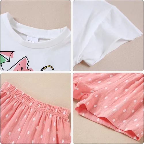 Miniatura 4 de YALLET Ropa de niña pequeña 2T 3T 4T 5T Niñas, manga corta impresión superior + pantalón 12, 18 24 meses, ropa de verano para bebé 1-5T