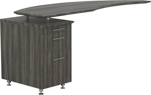 Mayline MNRTPLLGS Medina 63" W Retorno izquierdo para usar con escritorios, se vende por separado, laminado de acero gris