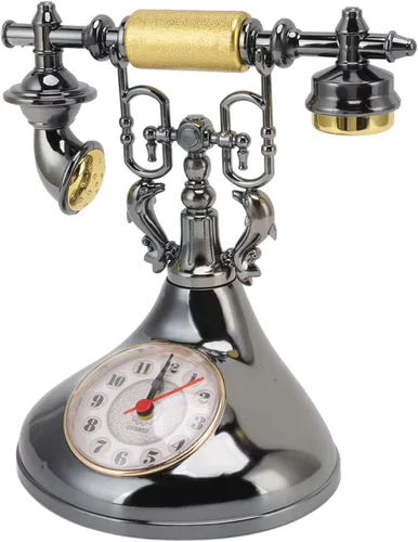 Naroote YF020-1 - Reloj de escritorio, reloj de noche, accesorios de fotografía alimentados por batería, hora precisa, teléfono vintage, reloj