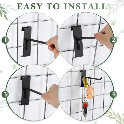 Miniatura 4 de Zonon 100 ganchos de rejilla para pared, ganchos de pared de metal de 2/4/6 pulgadas, ganchos de exhibición para tiendas minoristas, garaje, tienda