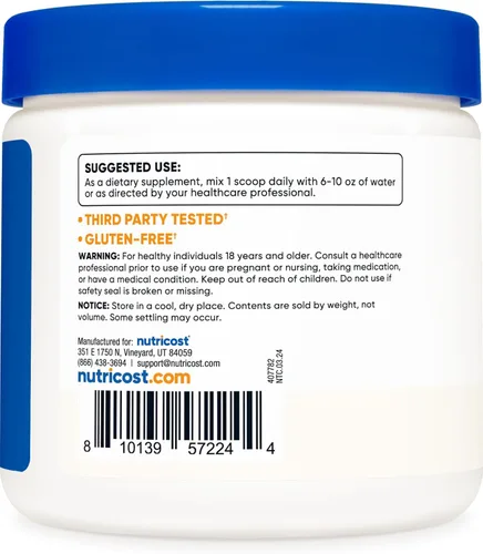 Miniatura 4 de Nutricost L-tirosina en polvo 3.53 oz (100 porciones) - 0.04 oz por porción