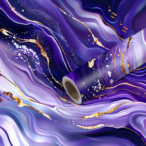 Miniatura 24 de Nuxovilar Papel Tapiz de Mármol Galaxia Azul Oscuro con Textura Despegar y Pegar, 15.75"x39.37", Papel de Contacto Autoadhesivo, Patrón Cósmico Tipo