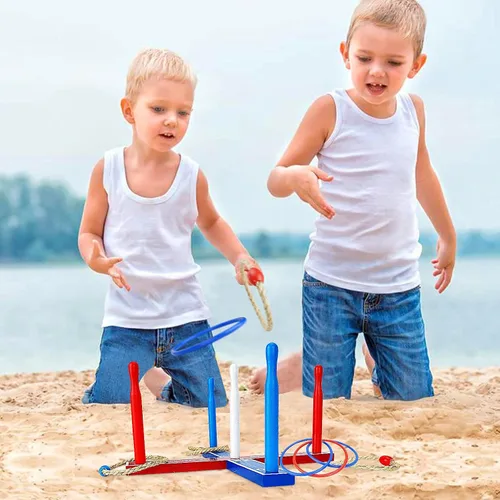 Miniatura 3 de Juego de lanzamiento de anillos de madera de alta calidad, juego de lanzamiento de WIn SPORTS para interiores y exteriores, para niños y adultos