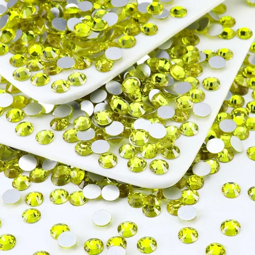 Miniatura 48 de 1440 piezas de diamantes de imitación SS20 de cristal de vidrio con parte posterior plana, gemas de cristal redondas de parte posterior plana