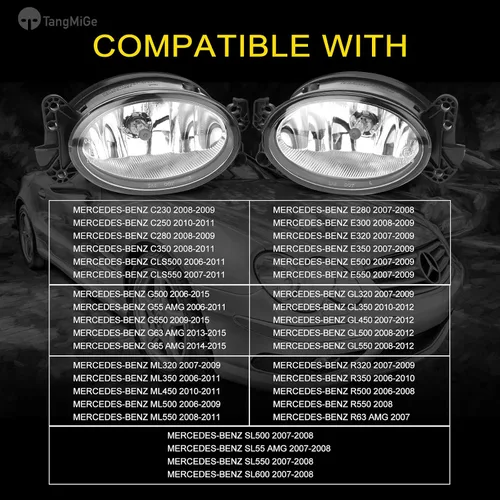 Miniatura 2 de TangMiGe Faros antiniebla para Mercedes Benz C250 C350 CLS500 E320 E350 E550 G550 G55/G63/G65/R63/SL55 AMG GL320 GL450 GL550 ML320 ML350 ML450 550