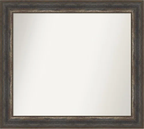 Miniatura 6 de Amanti Art Espejo de baño marrón para sobre el fregadero, 25 x 25 pulgadas, hecho a medida, espejo de tocador cuadrado marrón medio, marco de madera