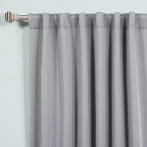 Miniatura 5 de Best Home Fashion Cortinas opacas básicas con aislamiento térmico, pestaña trasera, bolsillo para barra, color gris, 52 pulgadas de ancho x 84