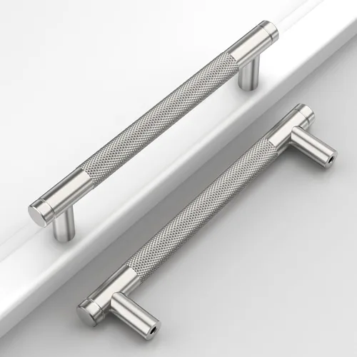 Miniatura 23 de Paquete de 10 tiradores de gabinete de cocina color oro cepillado de 5 pulgadas (128mm), manijas estriadas para cajones, accesorios para armarios