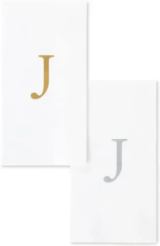 Miniatura 19 de AMERICAN HOMESTEAD - Toallas de mano desechables – Servilletas plateadas con monograma – Toallas de papel de baño similares al lino para invitados