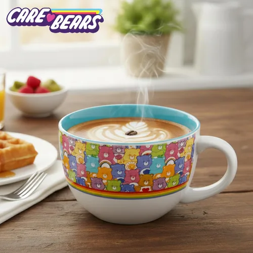 Miniatura 5 de Silver Buffalo Care Bears con Oso Dormiloncito, Tiernosito, Divertiosito, Alegrosita, Suertosito y Más Taza de Sopa Cerámica, 709 ml