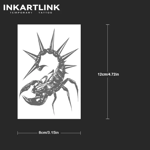 Miniatura 4 de INKARTLINK Tattoo Tech, 2 hojas de tatuaje semipermanente mediano, tatuajes temporales de diseño artístico para adultos, dura 1-2 semanas