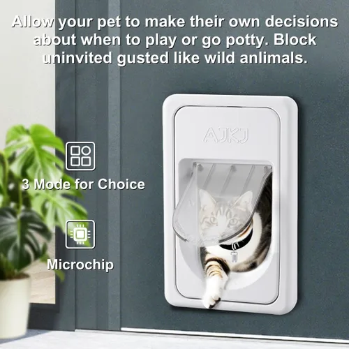 Miniatura 2 de Puerta electrónica inteligente para mascotas, puerta automática para perros y gatos con 3 modos, sensor electrónico alimentado por batería, puerta