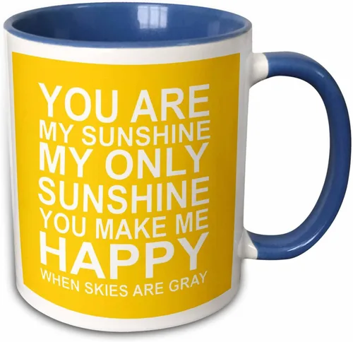 Miniatura 12 de 3dRose You are my sunshine. Taza negra de dos tonos de 11 oz