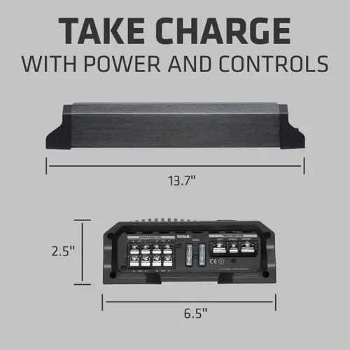 Miniatura 4 de Sound Storm Laboratories CG1604 Amplificador de coche de 4 canales - 1600 vatios, rango completo, clase A/B, 2/4 ohmios estable, fuente