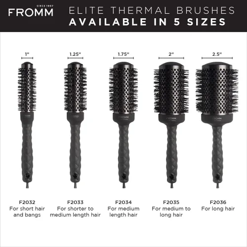 Miniatura 4 de Fromm Elite Thermal Ceramic x Ionic - Cepillo redondo de 1.25 pulgadas para soplados expertos y secado más rápido del cabello, cepillo de rodillo