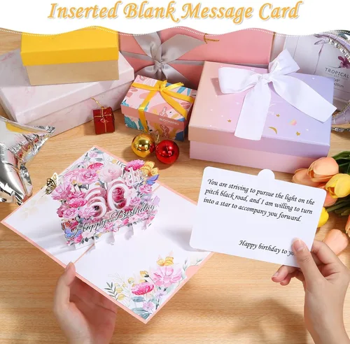 Miniatura 6 de Tarjeta desplegable de 60 cumpleaños para ella, tarjeta de felicitación desplegable de feliz 60 cumpleaños para mujeres, hermosa tarjeta