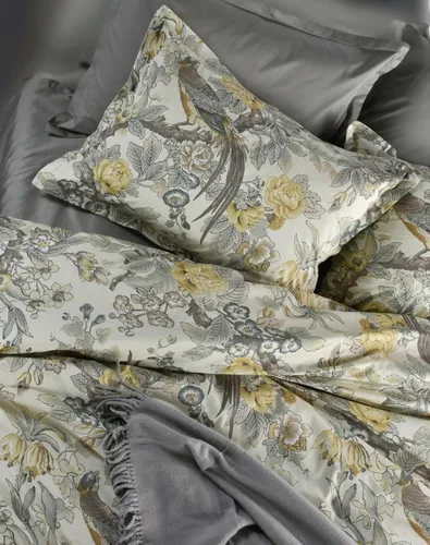 Miniatura 2 de Eikei Chinoiserie - Juego de funda de edredón elegante con diseño floral de pavo real, jardín del paraíso botánico, ramas de pájaros y árboles