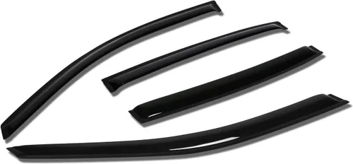DNA MOTORING WVS-T2-0132 - Juego de 4 protectores de lluvia para ventana con cinta adhesiva para Chevy Malibu 4DR 04-08, color humo, deflector de