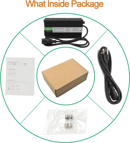 Miniatura 6 de 72V 5A Cargador 82.8V Cargador de batería de plomo ácido para 72V Batería de plomo ácido con ventilador de refrigeración (enchufe CC C13 N+L)