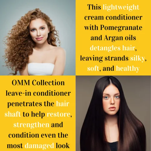 Miniatura 3 de OMM Collection Acondicionador natural ligero sin enjuague, espray desenredante hidratante para cabello encrespado y rizado, evita roturas