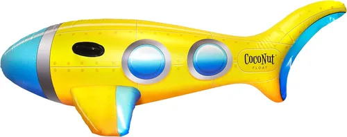 Flotador de piscina submarino amarillo de coco para exteriores, flotador inflable con asas, flotador duradero de larga duración y juguete acuático,