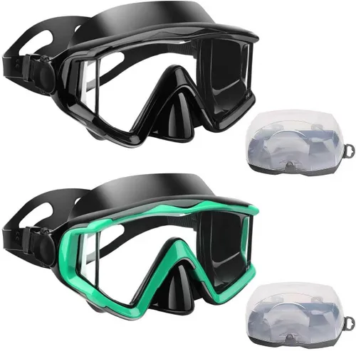 Miniatura 24 de Máscara de buceo Anti-niebla Natación Snorkel máscara adecuada para adultos Buceo Natación Snorkel Gafas Máscaras Lentes negro-azul