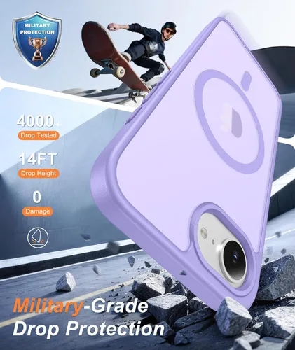 Miniatura 1017 de FNTCASE Funda para iPhone 17 Pro: Fundas delgadas translúcidas de color azul claro compatibles con MagSafe, protección completa de la cámara