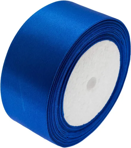 Atrbb Cinta de satén de 25 yardas, 1-1/2 pulgadas de ancho, perfecta para bodas, lazos hechos a mano y envoltura de regalos, azul rey Azul real