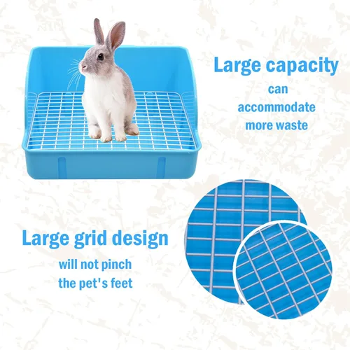 Miniatura 3 de 12 Piezas Cajas de Arena para Conejos para Jaula, Entrenador de Orinal Esquinero para Conejito Cobaya, Inodoro de Rejilla Cuadrada de Plástico, Caja