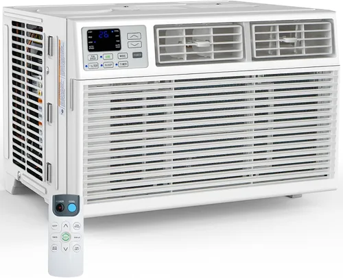 Electactic Aire acondicionado de ventana, unidad de CA de ventana de 12000 BTU, refrigeración de 550 pies cuadrados, enfriamiento rápido,