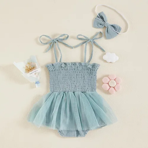 Miniatura 6 de Meihuida Mameluco sin mangas para bebé recién nacido, ropa de verano, mono de algodón con diadema