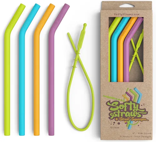 Sorbetes reutilizables Pack de 4 sorbetes de silicona, Perfectas para smoothies y fiestas, vienen en envases ecológicos, Casual, Multilcolor