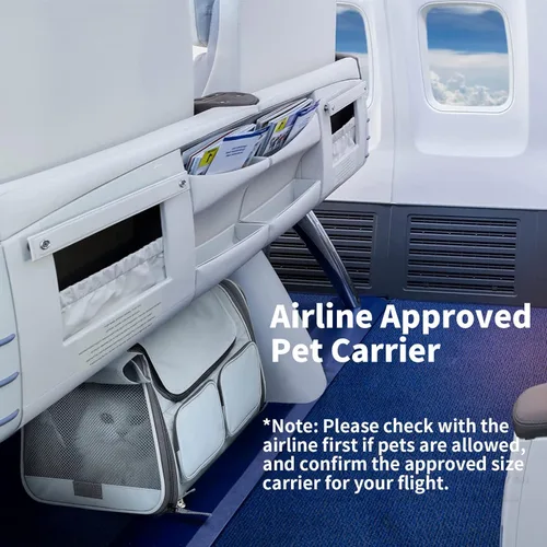 Miniatura 2 de FUKUMARU Transportador para Gatos, Transportador para Perros Pequeños de Lados Suaves, Bolsa de Viaje para Gatos Grandes con 4 Ventanas de Malla