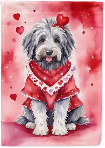 Miniatura 87 de Caroline's Treasures DAC5292CHF - Bandera de Border Collie My Valentine House para porche, grande, con manga para porche, para colgar en la pared