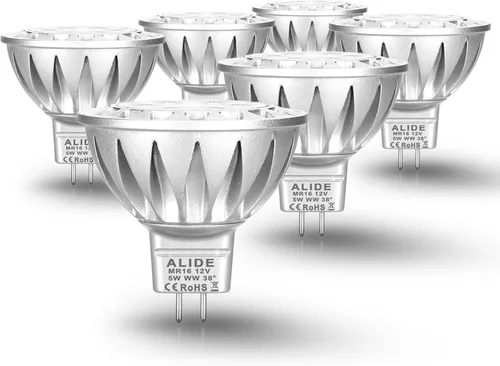 Miniatura 8 de ALIDE Bombillas LED MR16 de 15 grados, ángulo de haz estrecho de 15°, GU5.3 20 W 35 W equivalente a halógeno, 5 W, 450 lúmenes, 2700 K, blanco