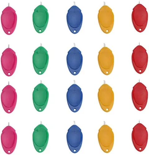 Miniatura 8 de 10/20 agujas simples de plástico para manualidades, enhebradores de agujas en forma de hoja de plástico para máquina de coser, bordados de bricolaje