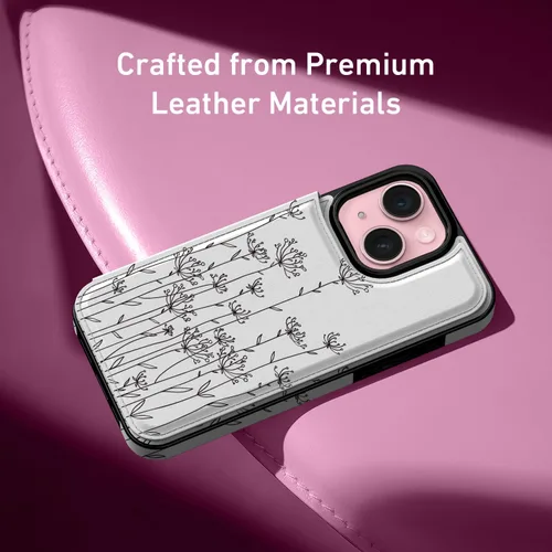 Miniatura 4 de FUNMIKO Funda tipo cartera para iPhone 13 Mini con tarjetero, bloqueo RFID, protección de grado militar y obras de arte impresas con rayos UV