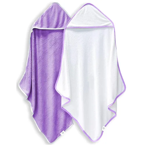 Miniatura 17 de Paquete de 2 toallas de baño para bebé - De rayón hechas de bambú, ultraabsorbentes, toallas con capucha ultrasuaves para niños - Tamaño extra