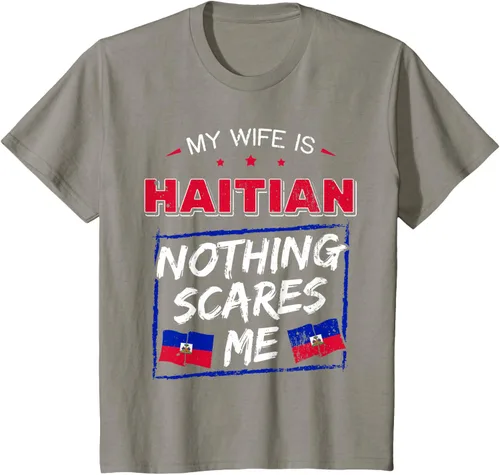 Miniatura 26 de My Wife Is Haitian Republic of Haiti Heritage Roots - Camiseta con bandera, Negro, S