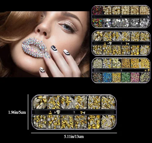 Miniatura 5 de 3000 piezas (5 cajas) Nail Art Rhinestone Set Adornos de Uñas Estilo 3