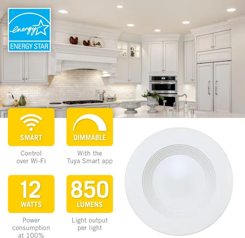 Miniatura 5 de Armacost Lighting Retrofit - Focos empotrables inteligentes LED RGB+WW para remodelación, paquete de 4