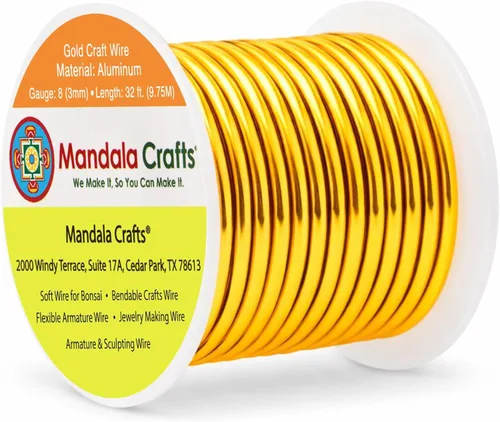 Miniatura 299 de Mandala Crafts - Alambre de aluminio anodizado de 8 calibre para hacer joyas - 9.75 m de alambre flexible negro colorido - Flexible para bonsái