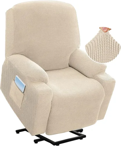 Miniatura 14 de H.VERSAILTEX Funda elástica para sillón reclinable, funda para silla reclinable de elevación eléctrica, ajustable estándar con bolsillo lateral