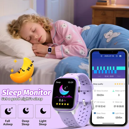 Miniatura 5 de Reloj para Niños con 140 Modos Deportivos, Rastreador de Fitness para Niños de 1.5", Reloj Inteligente para Niñas, No Requiere APPTeléfono, Monitor