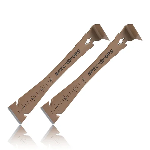 Spec Ops Tools - Barra de Palanca de 9.5 Pulgadas, Barra de Palanca, Acero de Resorte de Alto Carbono, Regla Integrada y Barra de Palanca, Bordes