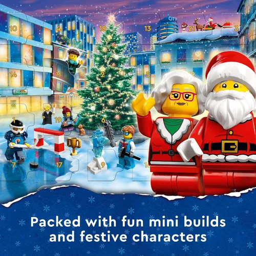 Miniatura 3 de Calendario de Adviento LEGO City 2023 60381 Cuenta regresiva de Navidad Conjunto de juego, idea de regalo para contar los días hasta la aventura