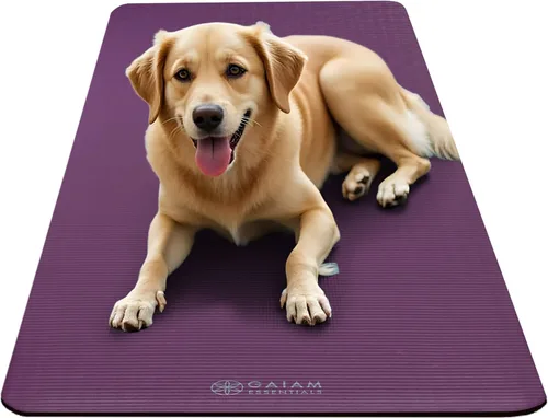 Miniatura 7 de Gaiam - Tapete de yoga, pilates y ejercicio, tapete grueso de 2/5 pulgadas (0.394 in) con correa de transporte fácil de sujetar para entrenamientos