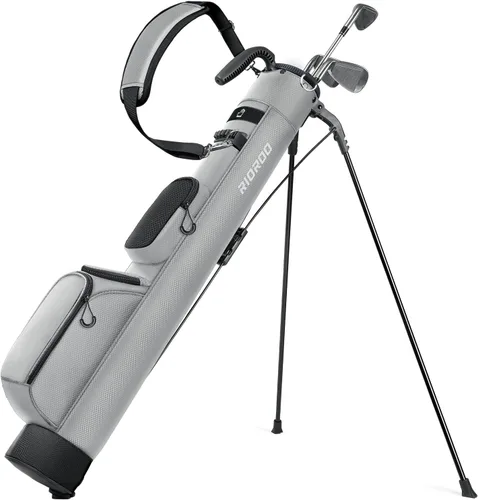 Miniatura 9 de Bolsa de Golf con Soporte, Bolsa de Golf Ligera Par 3 que Sostiene Hasta 7 Palos con Divisores Bidireccionales, Bolsillo Refrigerador, Correa